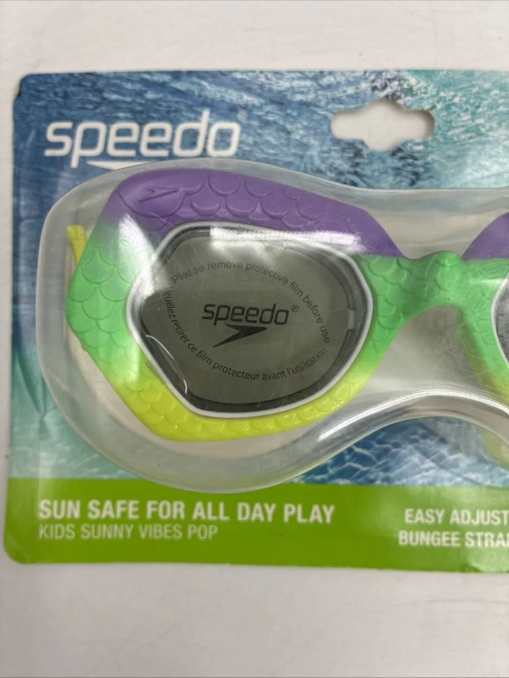 Speedo Kids Sunny Vibes Pop Swim Goggles Purple Green Ages 3-6 New